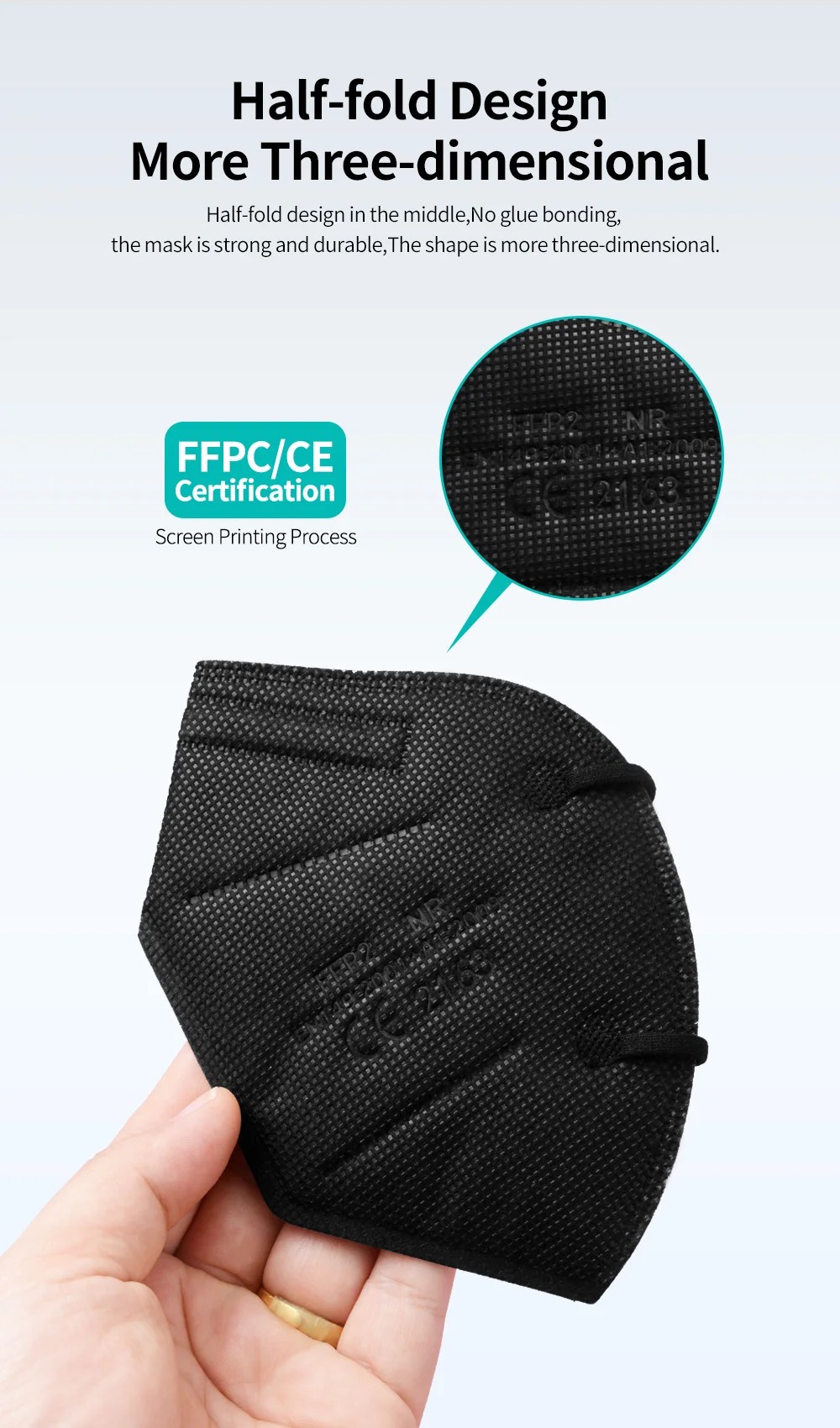 หน้ากาก FFP2 5 ชั้น ได้รับการร - Black Face Mask Pack บทวิจารณ์และราคา