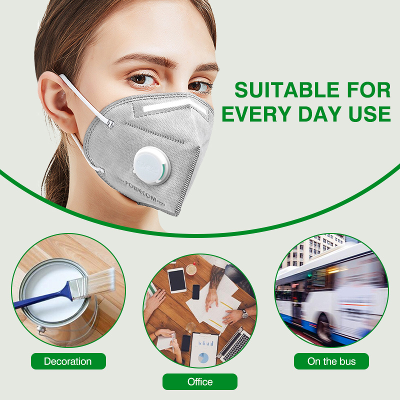 หน้ากาก POWECOM KN95 พร้อมวาล์ - Cloth Face Mask Washable บทวิจารณ์และราคา